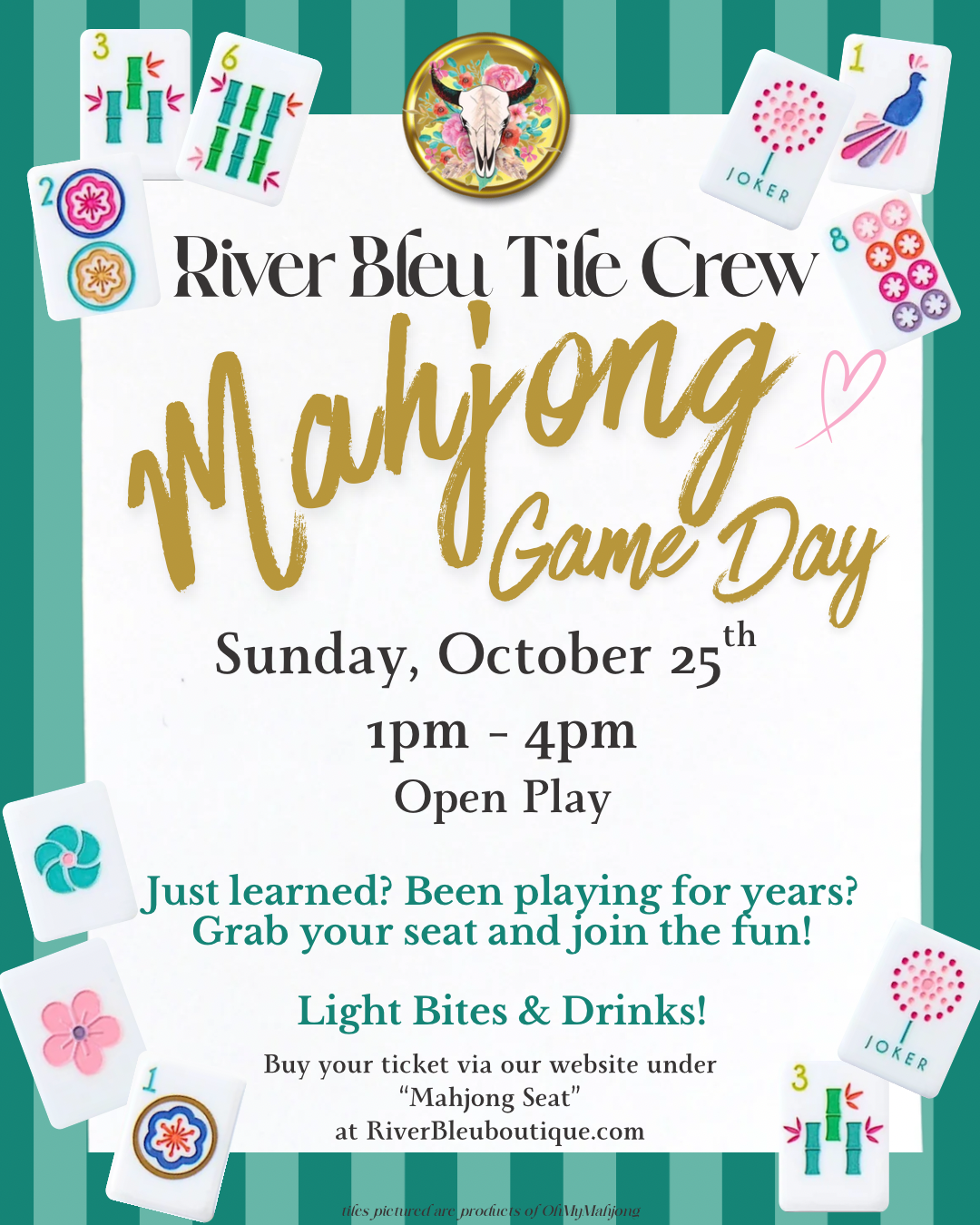 NORTHLAKE Mahjong Daytime Open Play Sunday, October 25th