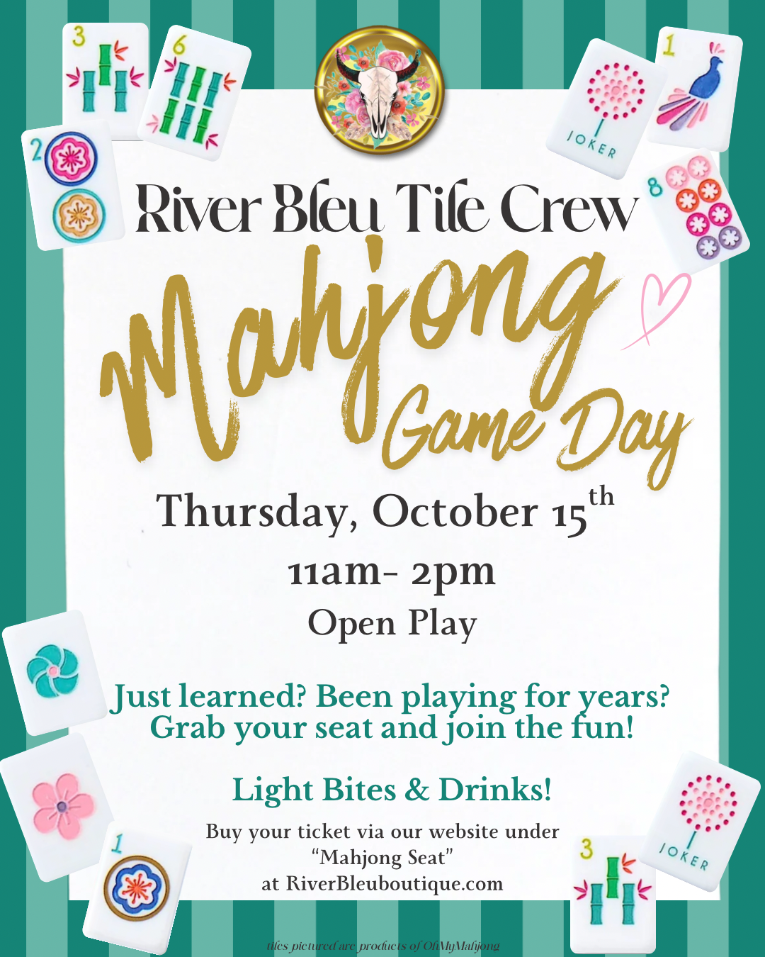 NORTHLAKE Mahjong Daytime Open Play Thursday, October 15th