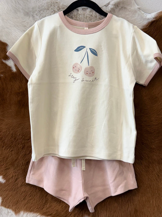 Cherry "Stay Sweet" Play Shirt & Short Set