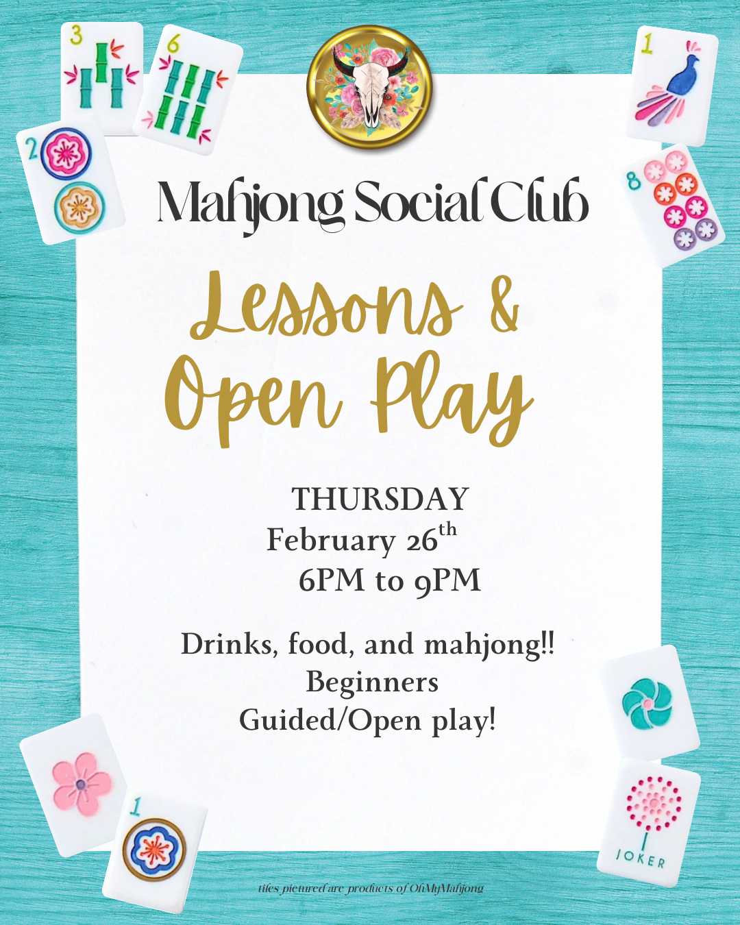 LUBBOCK Mahjong Game Night Seat February 26th  6pm to 9pm