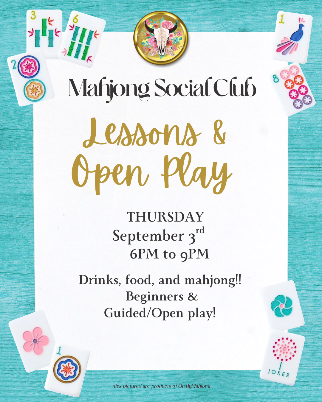 LUBBOCK Mahjong Game Night September 3rd  6pm to 9pm