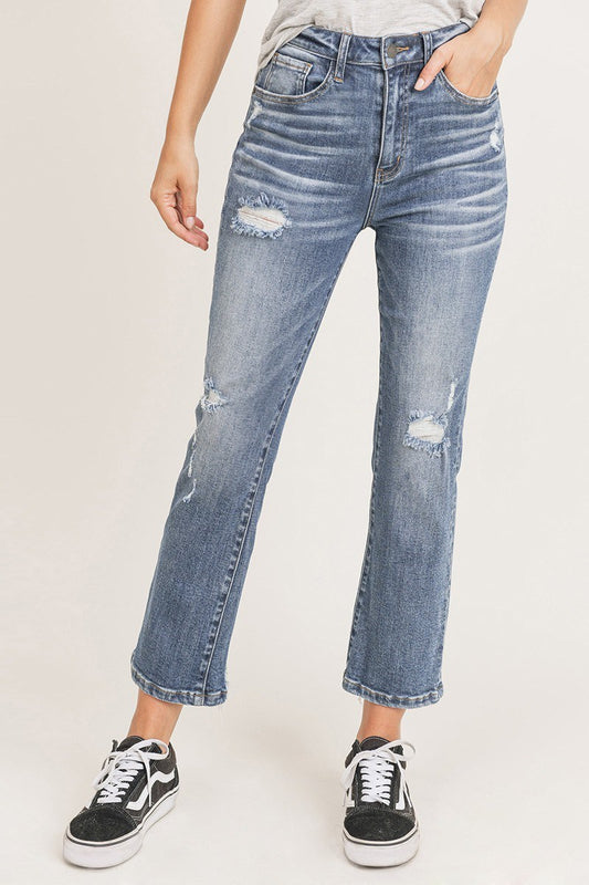 Racie VINTAGE WASHED STRAIGHT LEG JEANS - Risen