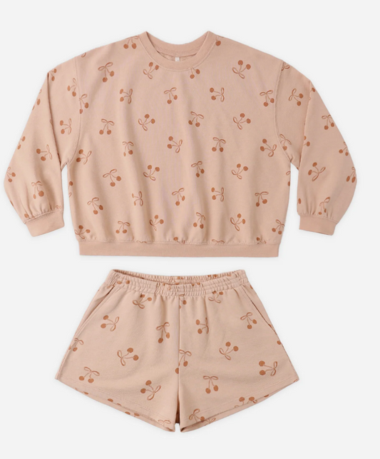 Summer Terry Set Cherry Bows