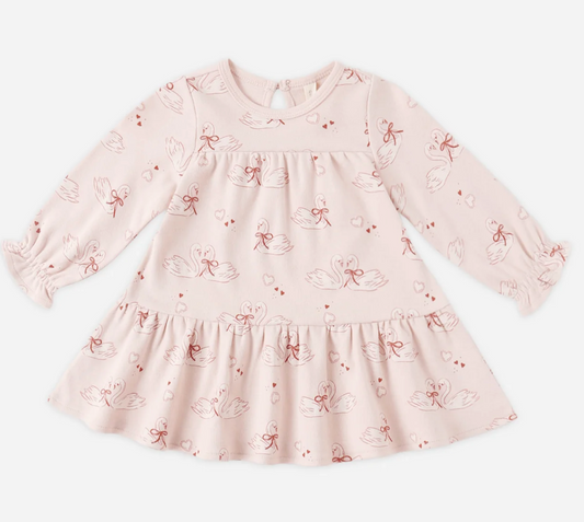 Tiered Jersey Dress Swans