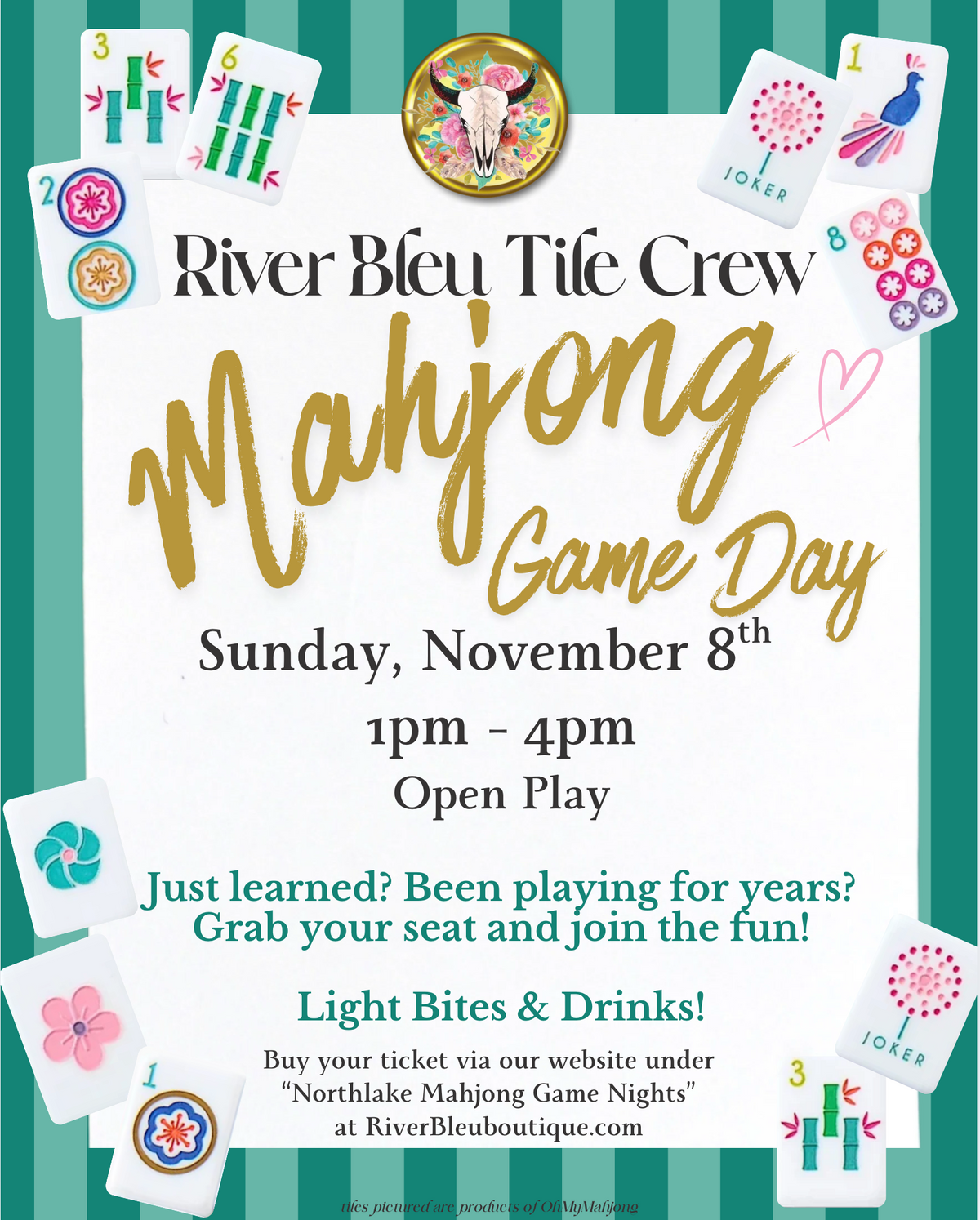 NORTHLAKE Mahjong Daytime Open Play November 8th