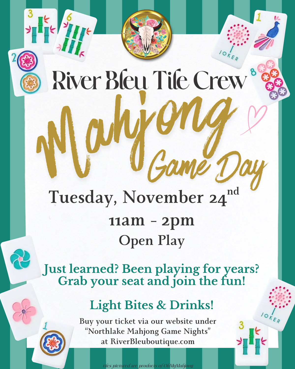 NORTHLAKE Mahjong Daytime Open Play November 24th