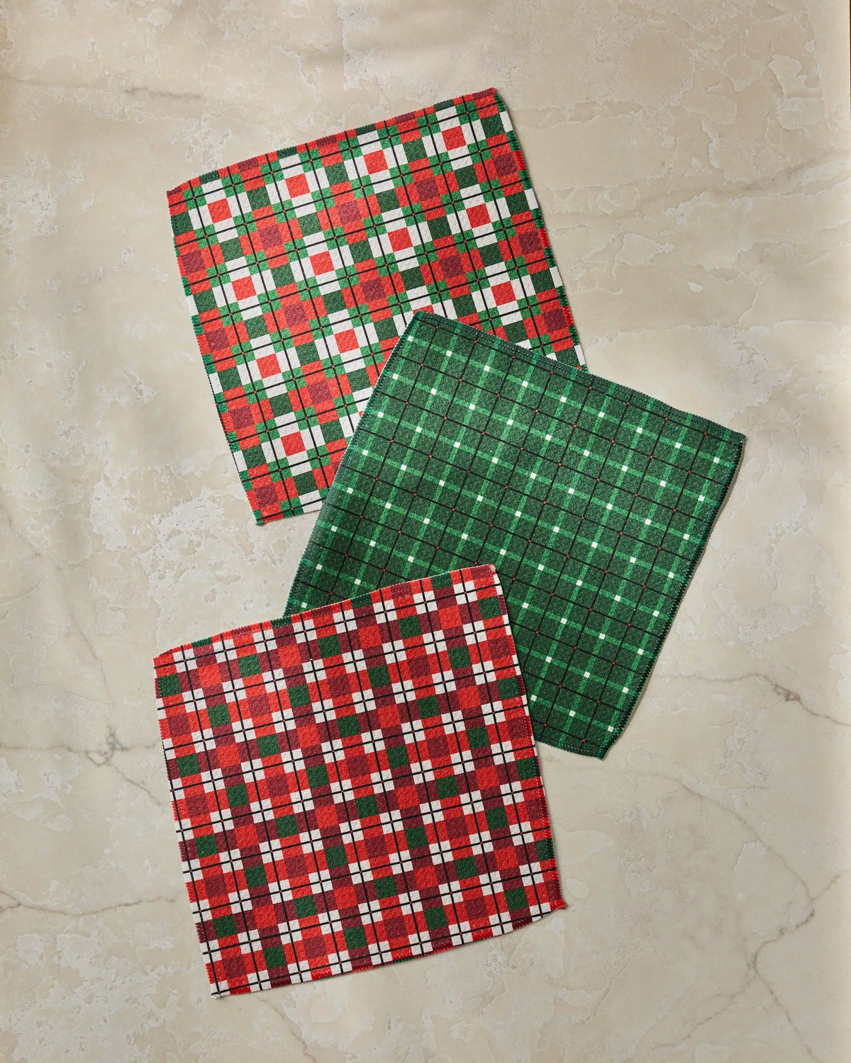 Geometry Noel Plaid Dishcloth Set