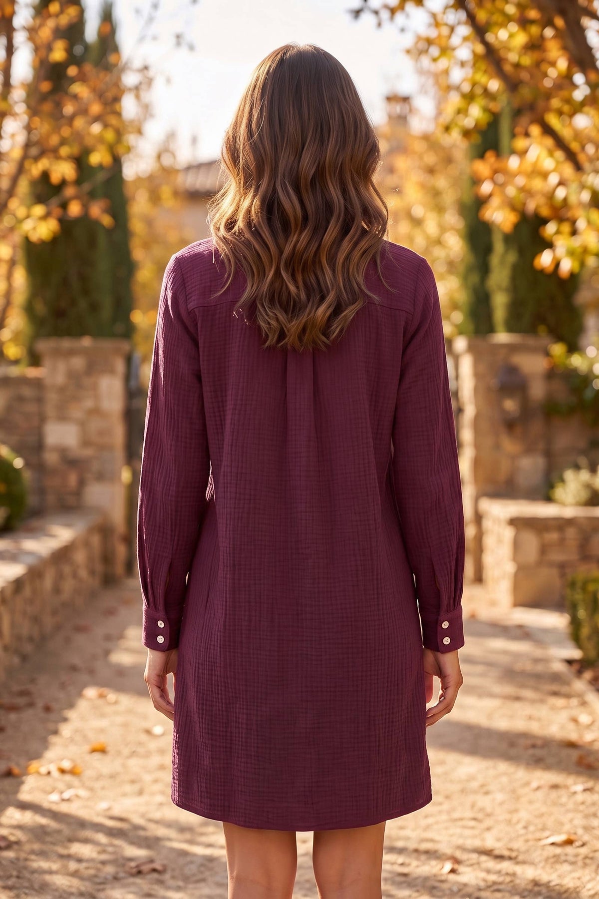 A-Line Button Down Lightweight Dress