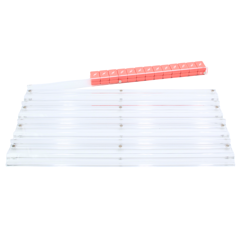 MAHJONG RACKS | Premium Acrylic | 4 Racks + 4 Pushers CLEAR