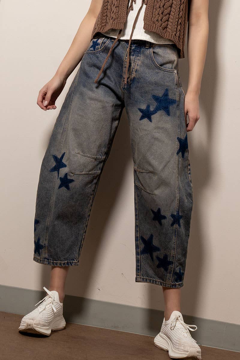 Sea of Stars Barrel Jeans