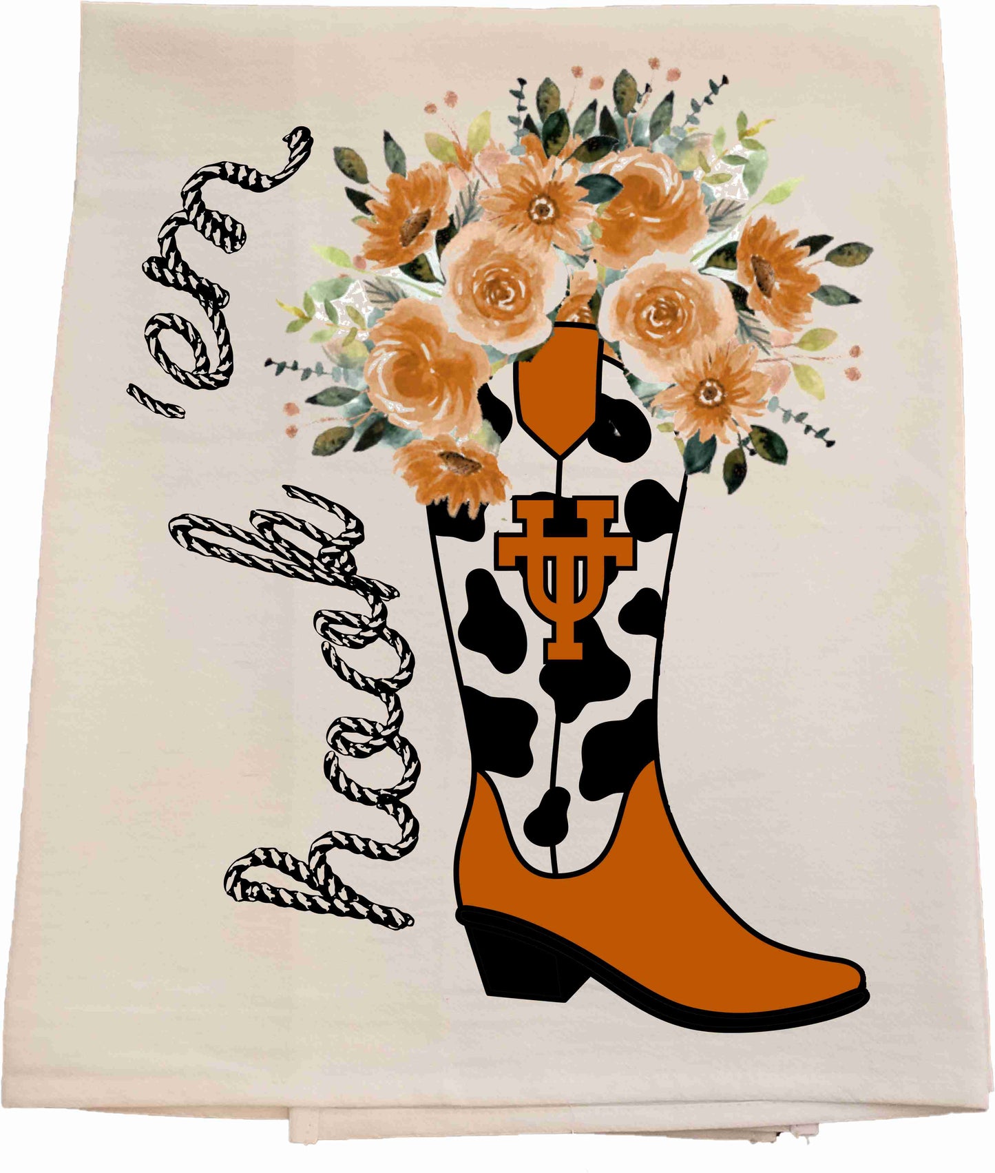 UT Cowboy Boot Tea Towel