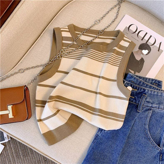 Knit Tank Top Sleeveless Vest