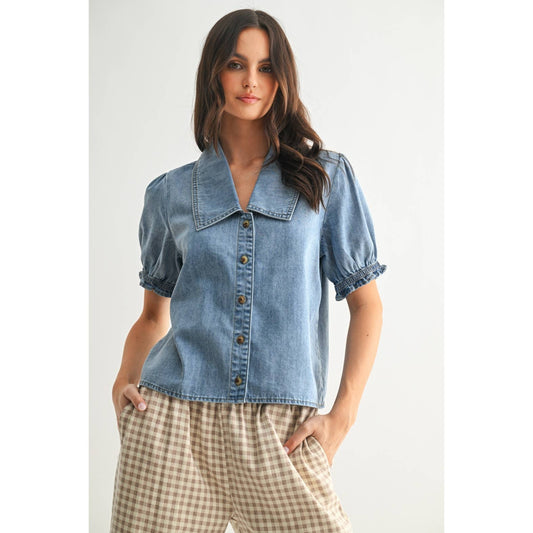 Denim Button Up Top