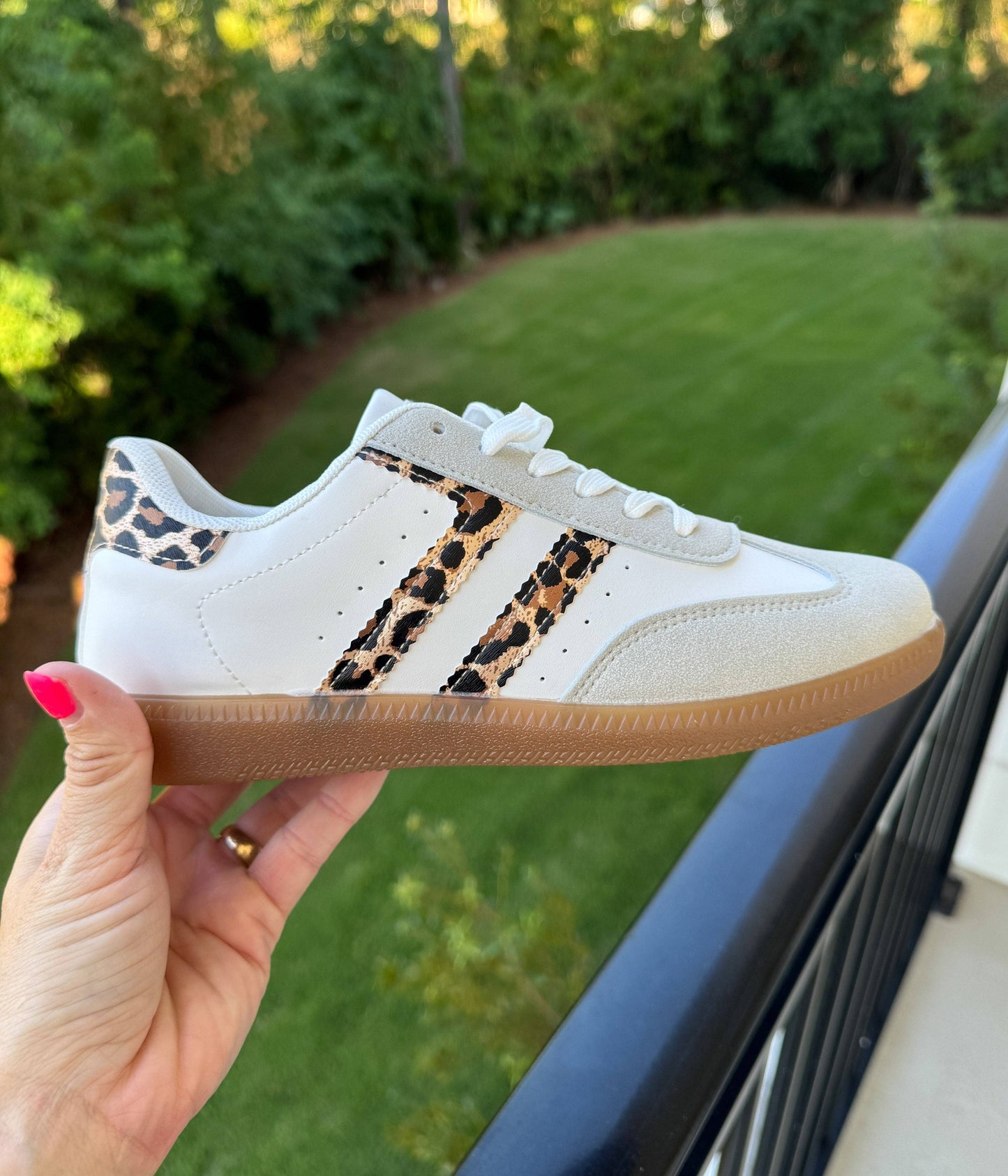 Stockholm Sneaker in White/Leopard
