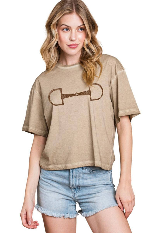 Horse Bit Western Graphic Top