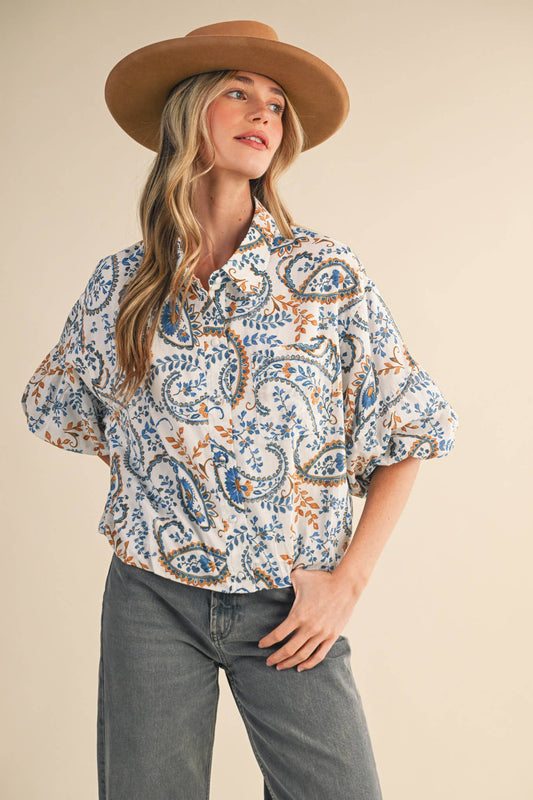 PAISLEY PRINT BUTTON DOWN